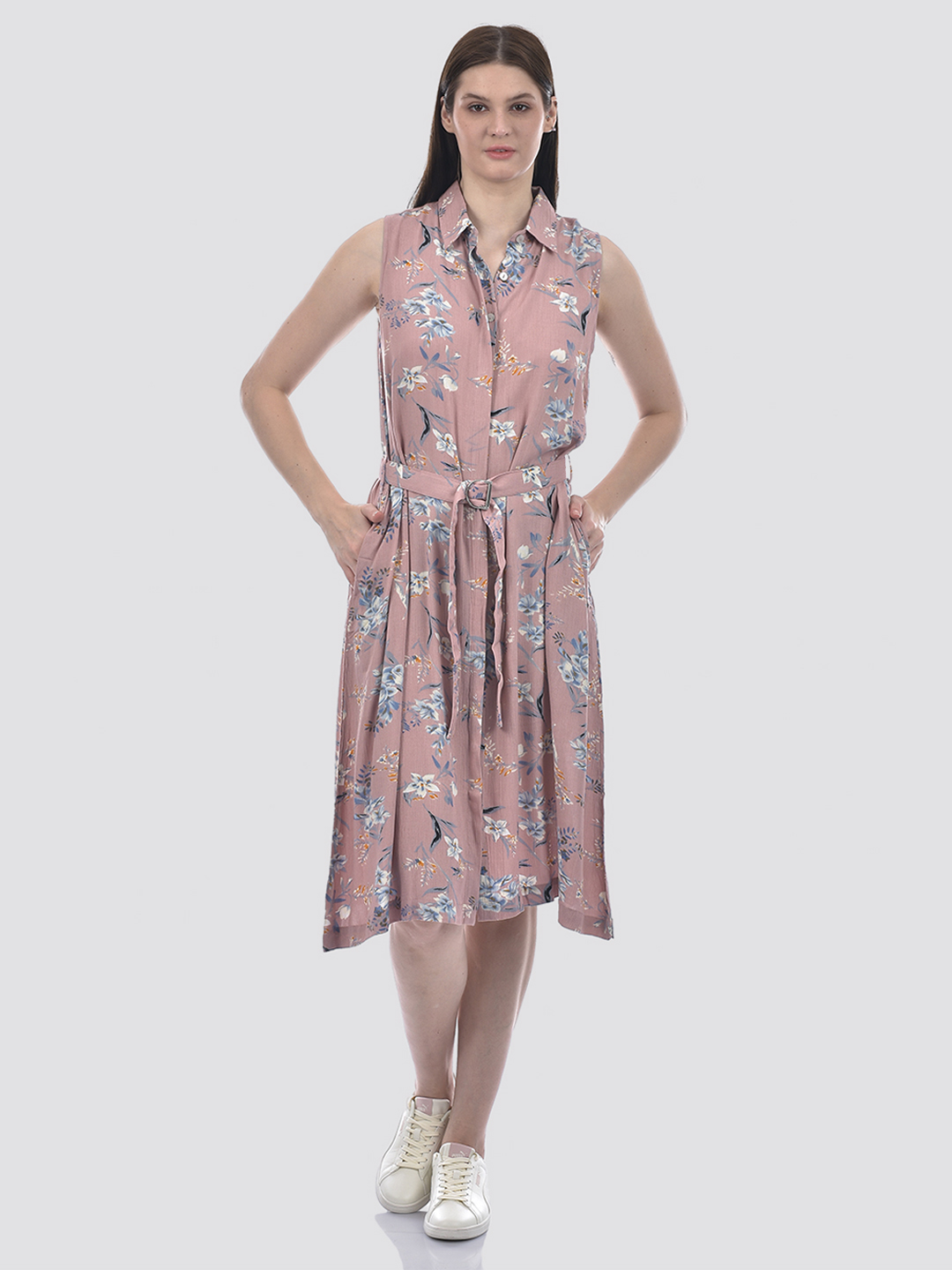 Numero Uno Women Pink Floral Shirt Dress